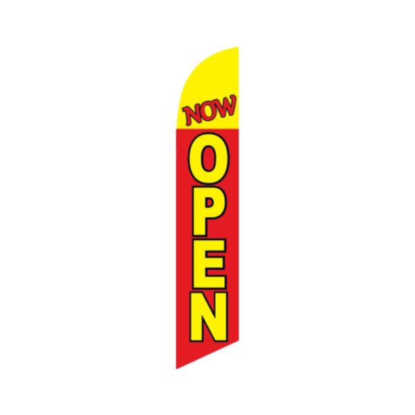 "Now Open" Feather Flag  (Yellow/Red)