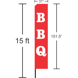 15 foot-tall Rectangle  Feather Flag
