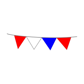 120' Red - White - Blue Pennants