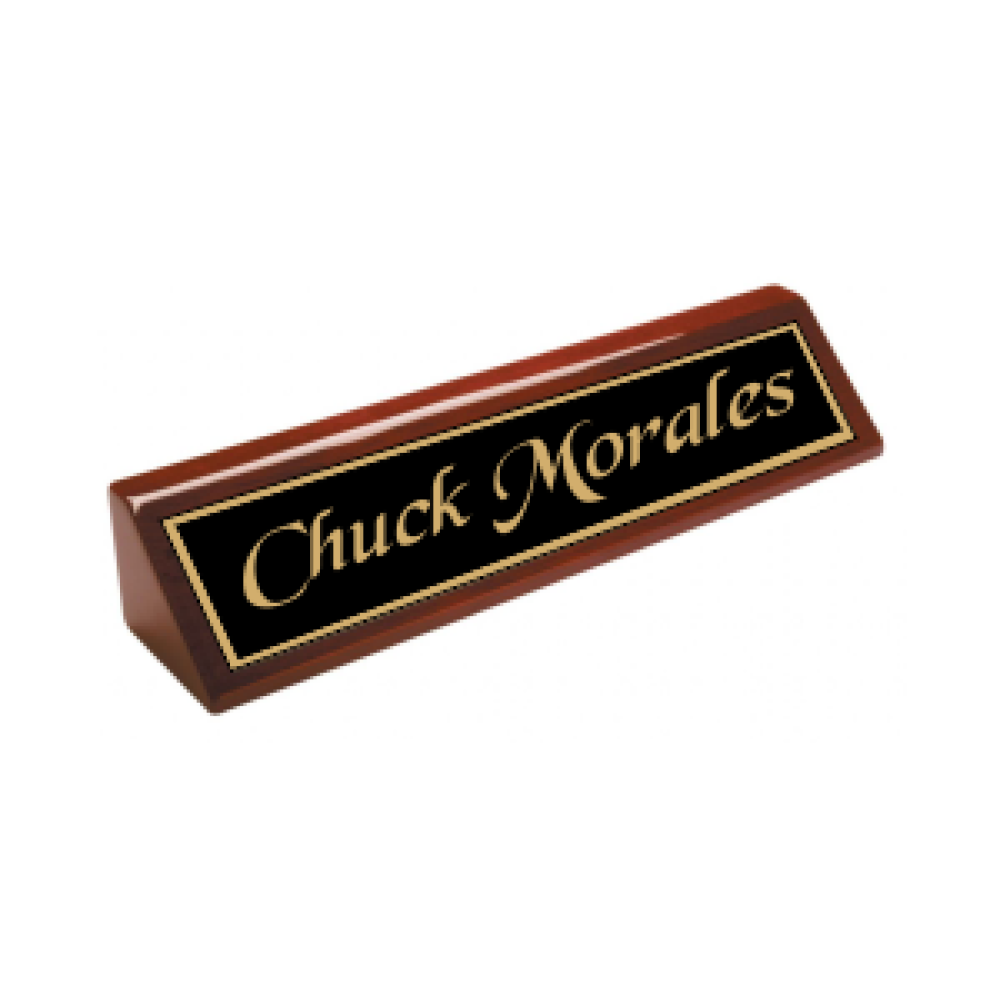 Rosewood Desk Plate w/plastic plate