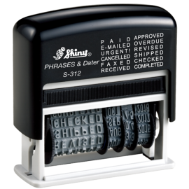 S-312 Self-Inking Phrase Dater Stamp