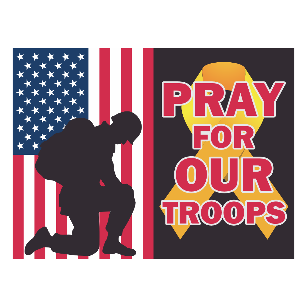 Pray for Our Troops - Flag